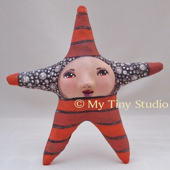 Lucky Star Dark Orange and Terra Cotta with Brown eyes