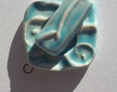 Turquoise Earthenware Seagull Toggle Clasp