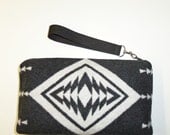 Wool Purse Wrist Bag Clutch Bag Casual or Dress Removable Strap