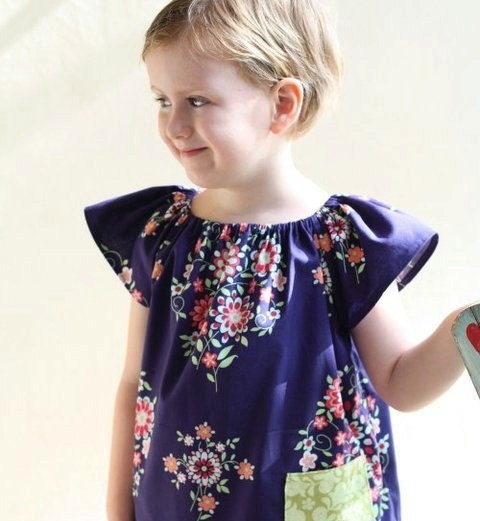 Whimsy Couture Sewing Pattern Tutorial ebook -- Pocket Peasant Top/Dress -- 0m - 12 girls PDF Instant