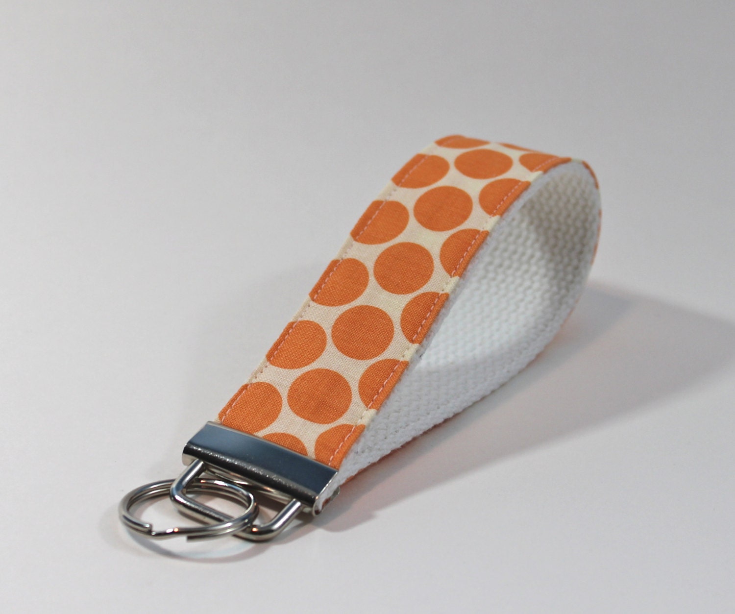 Wristlet Key Fob - Tangerine Dots