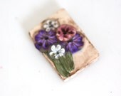 Pink and Purple Flowers, Polymer Clay Focal Bead 953