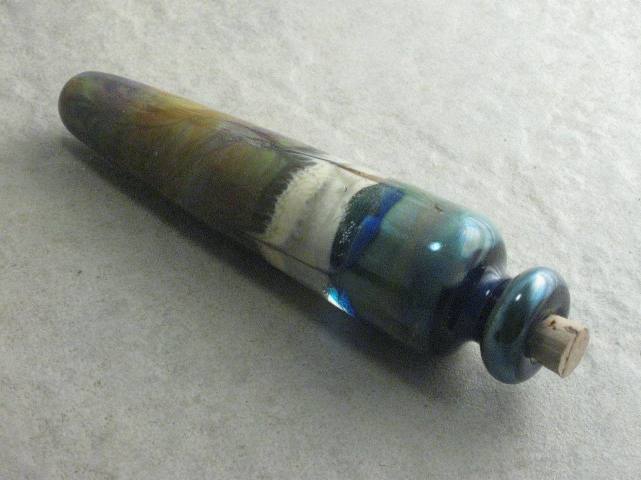 Foggy Beach --- Cape Foulweather --- Lampwork Poison Bottle