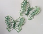 Large Vintage Burwood Butterfly Wall Hanging Sculpture Ombre Green Butterflies