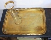 Vintage Brass Tray Bambo Design