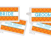 Honeymoon Newlywed Luggage Bag Tags - Quatrefoil Il_170x135