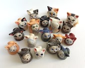 Miniature Ceramic Kitties, Small Clay Cats, Surprise Grab Bag Collection