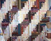 Patchwork log cabin floral shower curtain