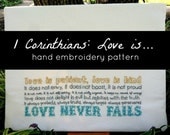 hand embroidery PATTERN full color pdf download: Love is... from 1 Corinthians Il_170x135