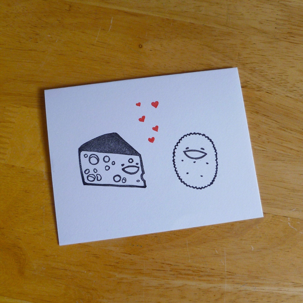 Cheese Loves Cracker Single Notecard