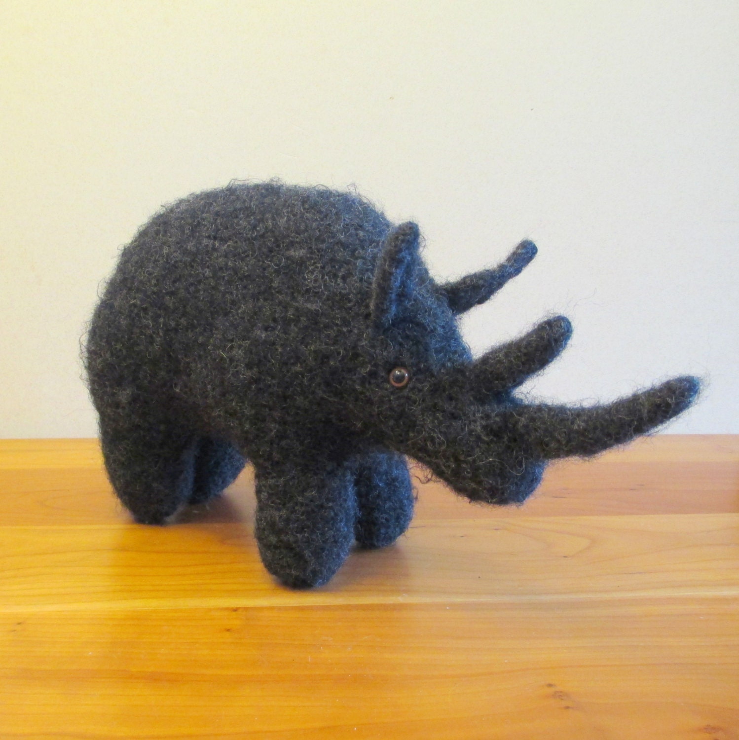 Rhinoceros, Stuffed Animal. Children, toy, africa, plush, wool. Handmade Stuffed Animals by FeltedFriends on Etsy