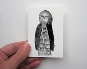 RESERVED FOR D tiny portrait series no. 22 - original goauche sketch - artwork