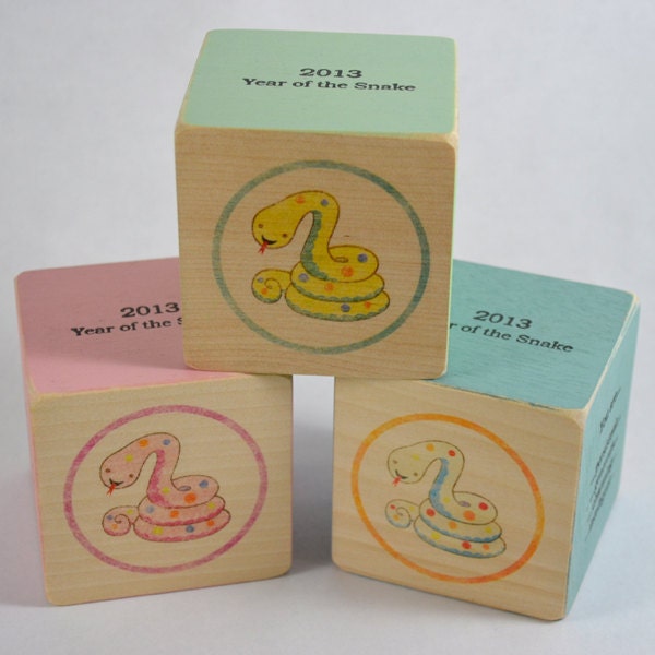 2013 Year of the Snake Birth Year Keepsake Block