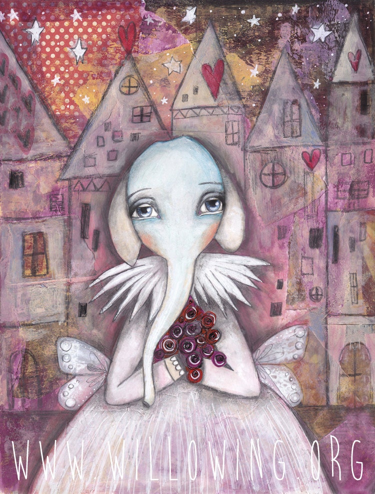 Elephant and Roses