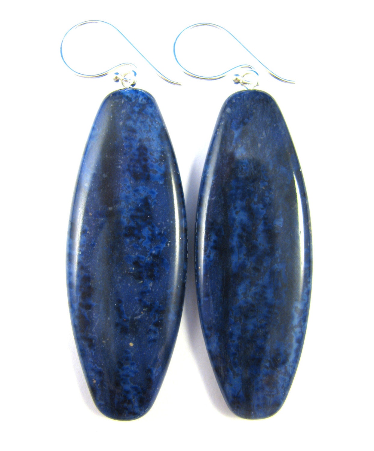 Fabulous Faux Collection - Lapis or Sodalite Elliptical Earrings