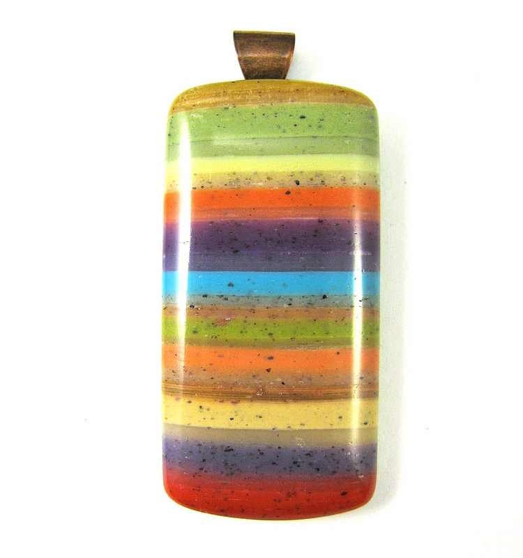 Southwestern Landscapes Series - Chasing Rainbows Polymer Clay Pendant