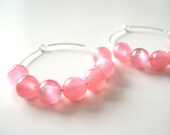 Moonglow pink hoop earrings kawaii sweet lolita fairy kei