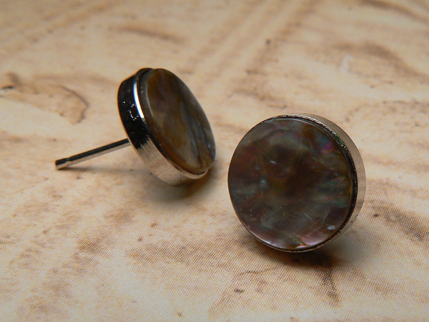 Abalone Shell Post Earrings, Shell Earrings, Minimalist Earrings, Versatile Everyday Lightweight Post Earrings