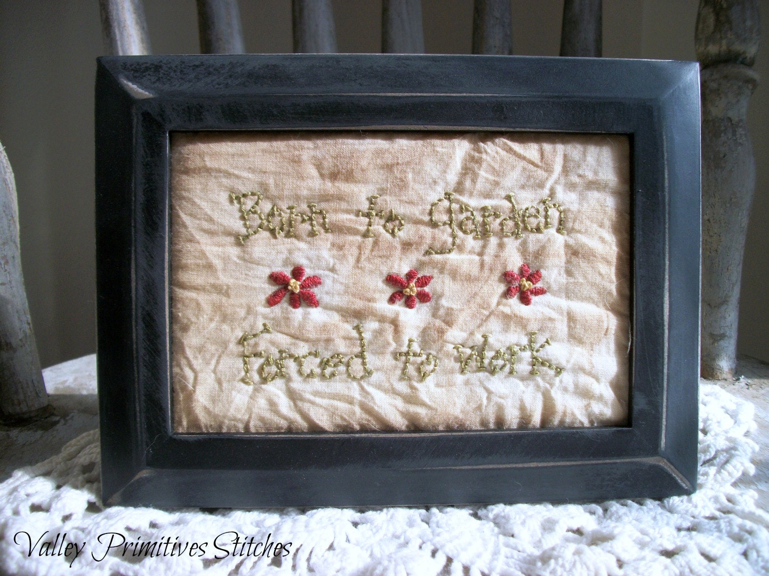 Primitive, Spring, Stitchery, Garden, Flowers, Country Cottage