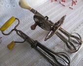 2 Vintage Hand Mixers, Vintage Egg Beaters, Kitchen Utensils LOT, Vintage Rotary Beaters, Shabby Chic, Farmhouse, Grandmas Kitchen - K1