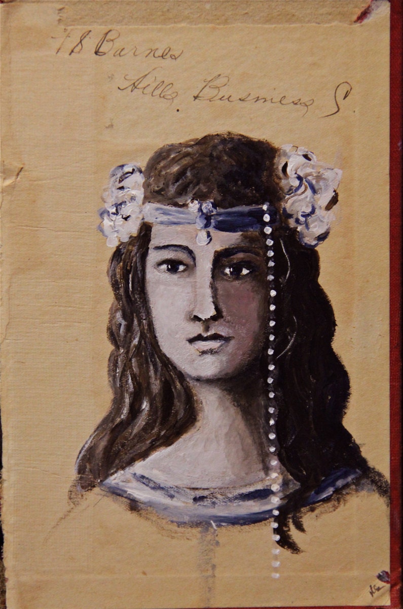 Exotic Vintage - Original Painting on Vintage Book Cover