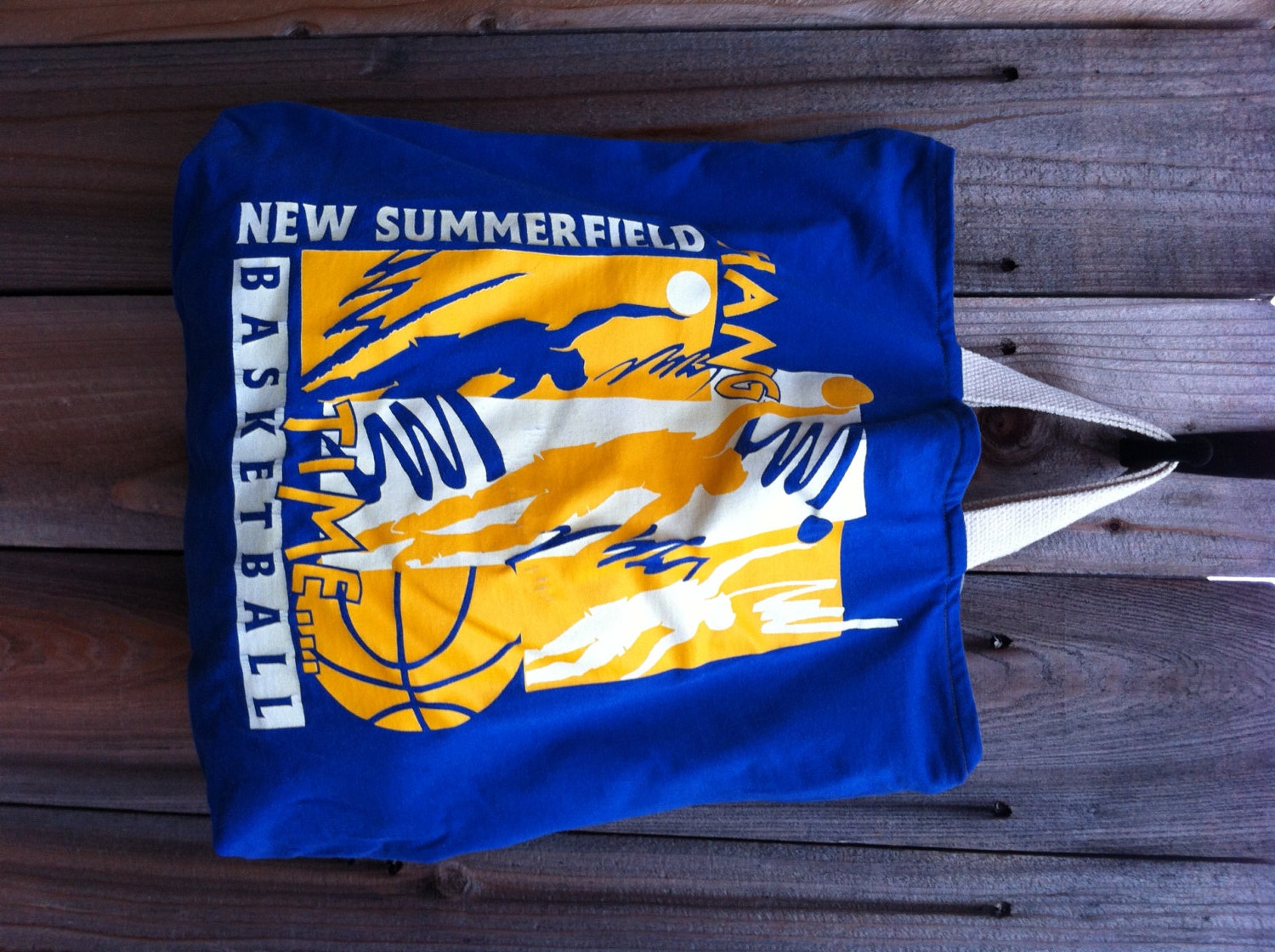 T Shirt Roll Up Tote - blue basketball