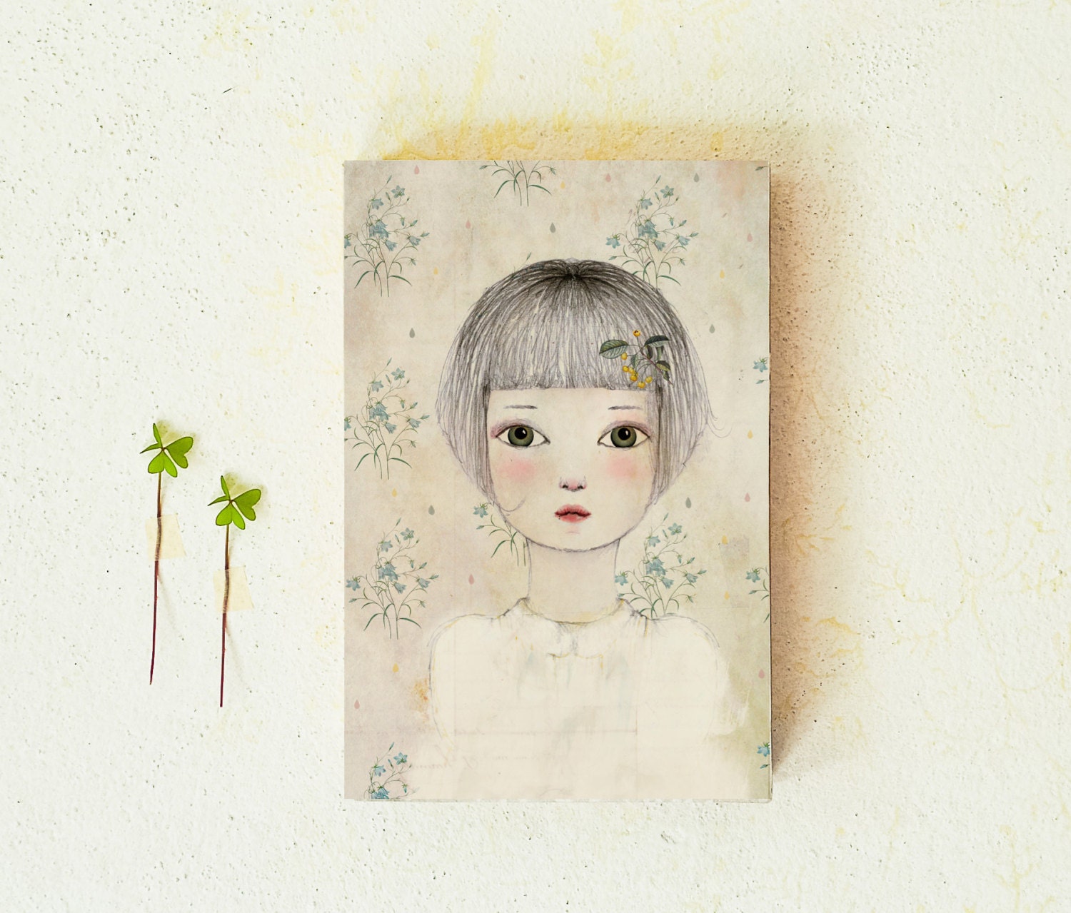 Your own custom print -Print- Reproduction Mounted On Wood Block 4x6 inches