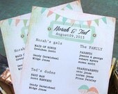 Shabby vintage Wedding Programs, pastel banner,: unique typewriter wedding programs