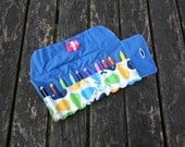 Blue whales colouring pencil roll-up travel set