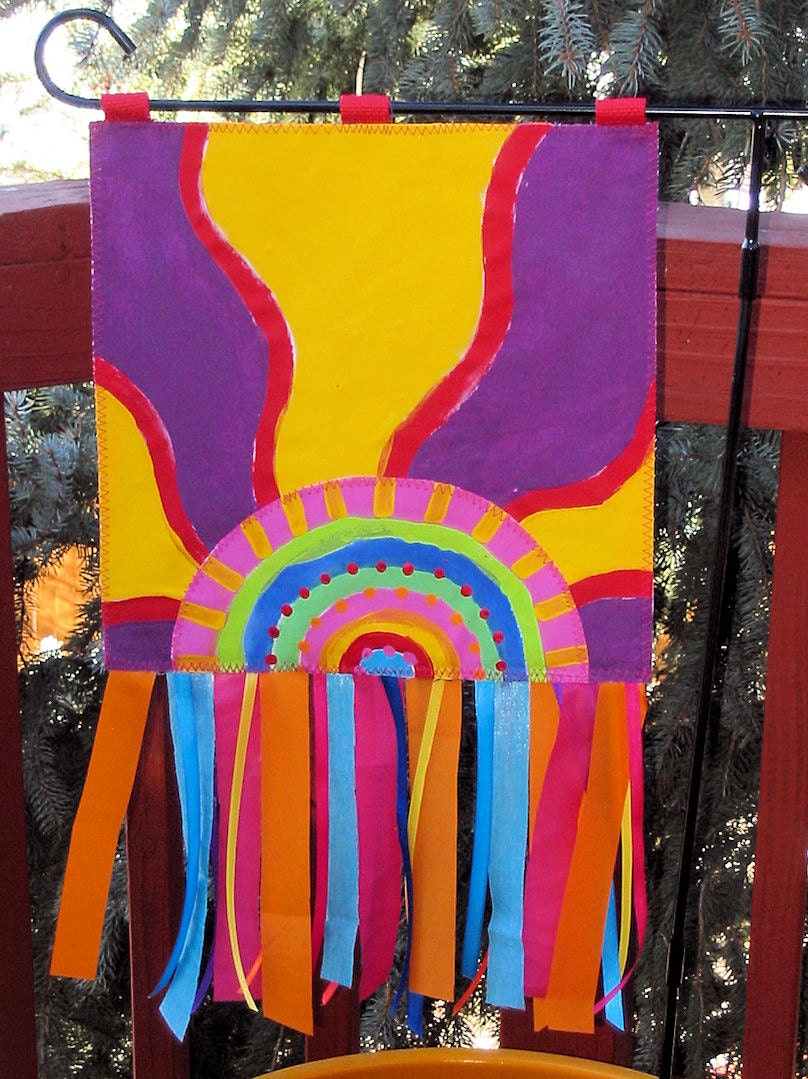 Colorful Double Sided Sun Banner Garden Art Flag