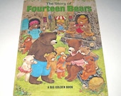 The Story of Fourteen Bears Vintage 1960s Children's Big Golden Book Rare