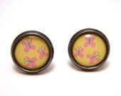 Fluttershy Studs - Yellow My Little Pony Friendship is Magic butterfly Cutie Mark post earrings - SMALL 10mm - MLP FIM Geekery Geek Chic
