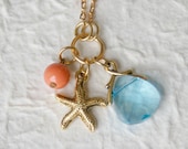 Just beachy necklace - gold plated - charm necklace