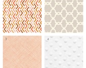 Custom Crib Bedding-3 piece-Peach and Neutrals