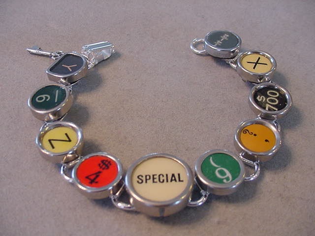 Typewriter Key Jewelry Bracelet SPECIAL Cash Register Key Bracelet  - RARE COLORS  typewriter key Bracelet