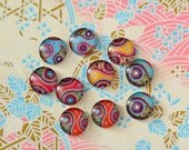 10pcs handmade assorted texture colorful round clear glass dome cabochons 12mm (12-9815)