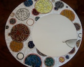 Stained Glass Mosaic Mirror titled Round and Round Original Ooak