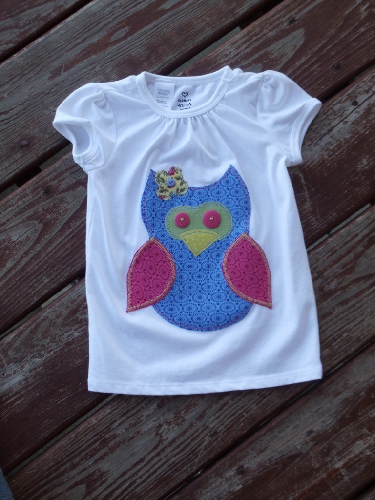 SaMPLE SaLE - OOPS - Girls Custom Hoot Owl tee  in size 4T only