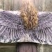 Women scarf, Dusty purple Wings and feathers in Modal/rayon, stunning unique and useful, perfect gift