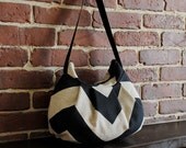 Pleated Bag // Shoulder Purse - Chevron Black / Dention