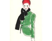 Fashion illustration -  21st Century Dandy - 4 X 6 print