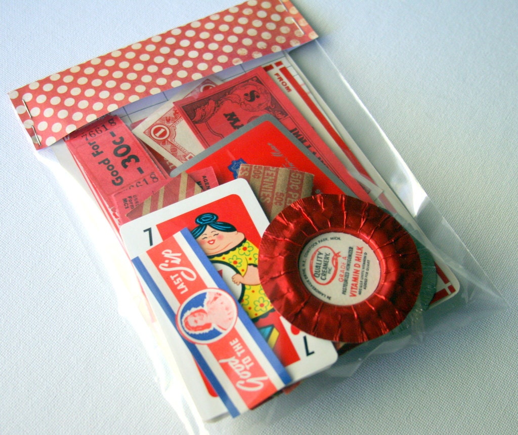 Vintage  Ephemera Pack Red Red, Altered Art, Collage, Mixed Media, Scrapbooking Kit, Supplies Lot