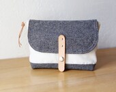 Snap Clutch in Herringbone Wool and Organic Cotton