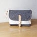 Snap Clutch in Herringbone Wool and Organic Cotton