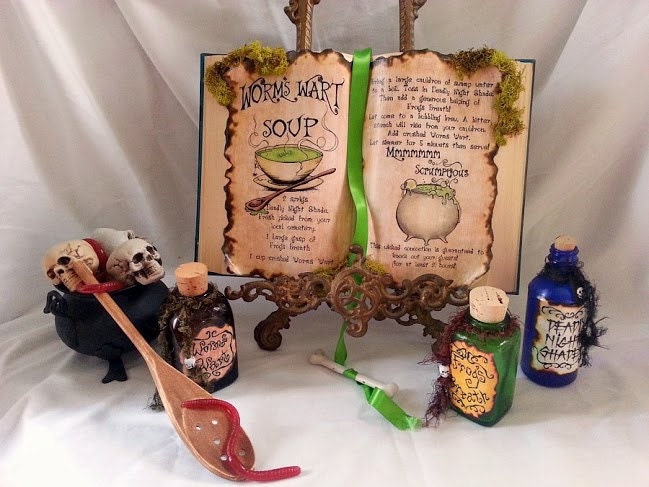 Nightmare B4 Christmas Sally recipe worms wart soup spell book halloween prop