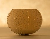 Ceramic sea urchin candle holder. Porcelain Tea light Delight Collection - Candle Holder N.2. Designed and crafted by Wapa Studio.