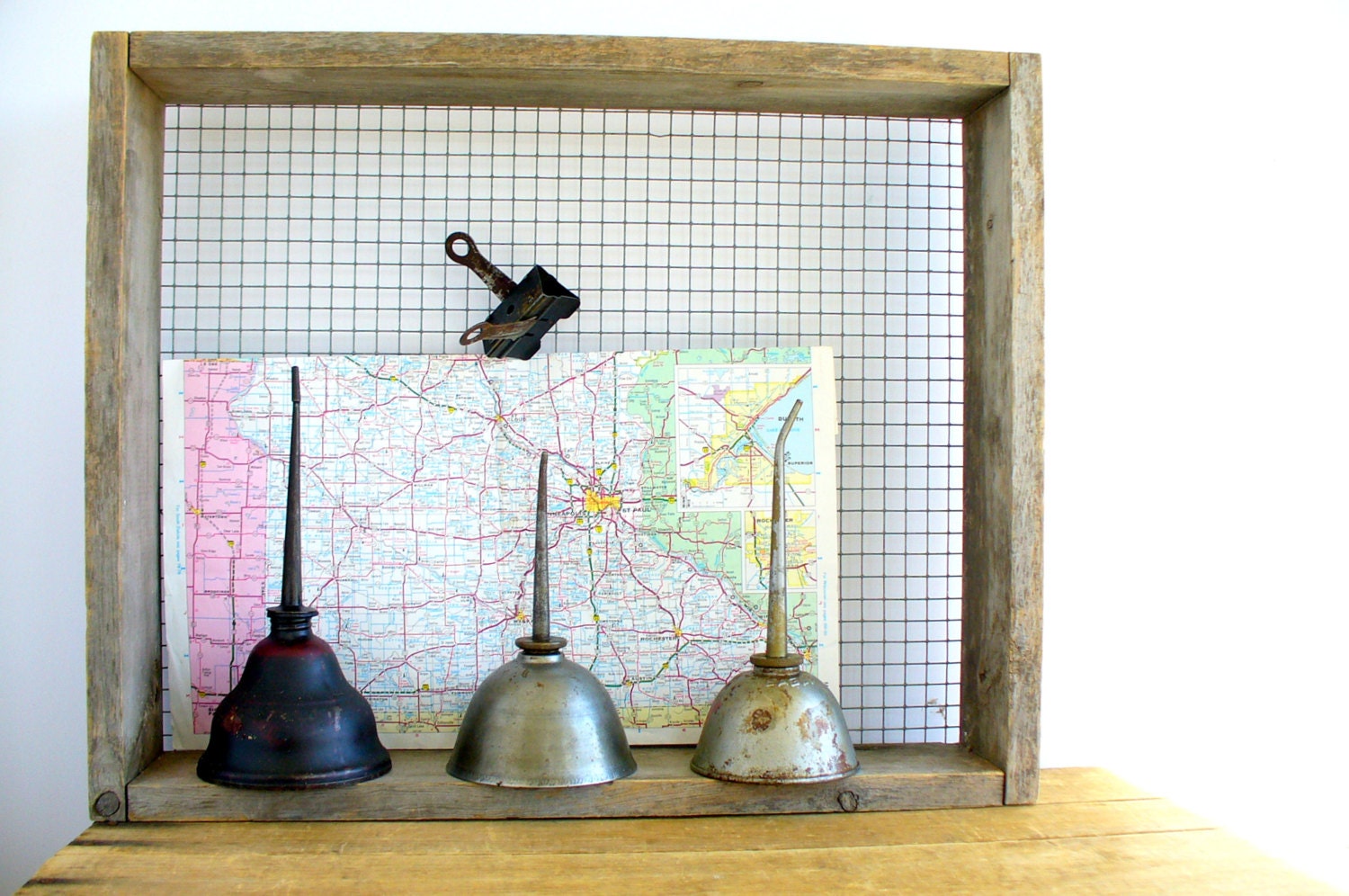 Vintage Oil Cans Gem Eagle Industrial Home Decor / Dad