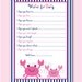 Nautical Pink Crab Printable Wishes for Baby Advice Cards INSTANT DOWNLOAD