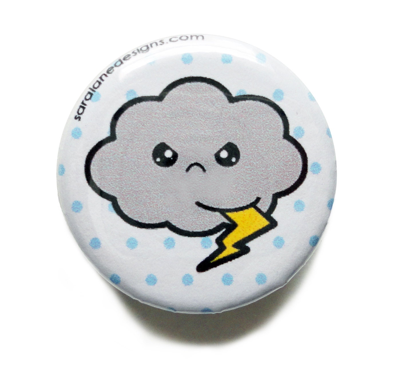 Storm cloud pinback button