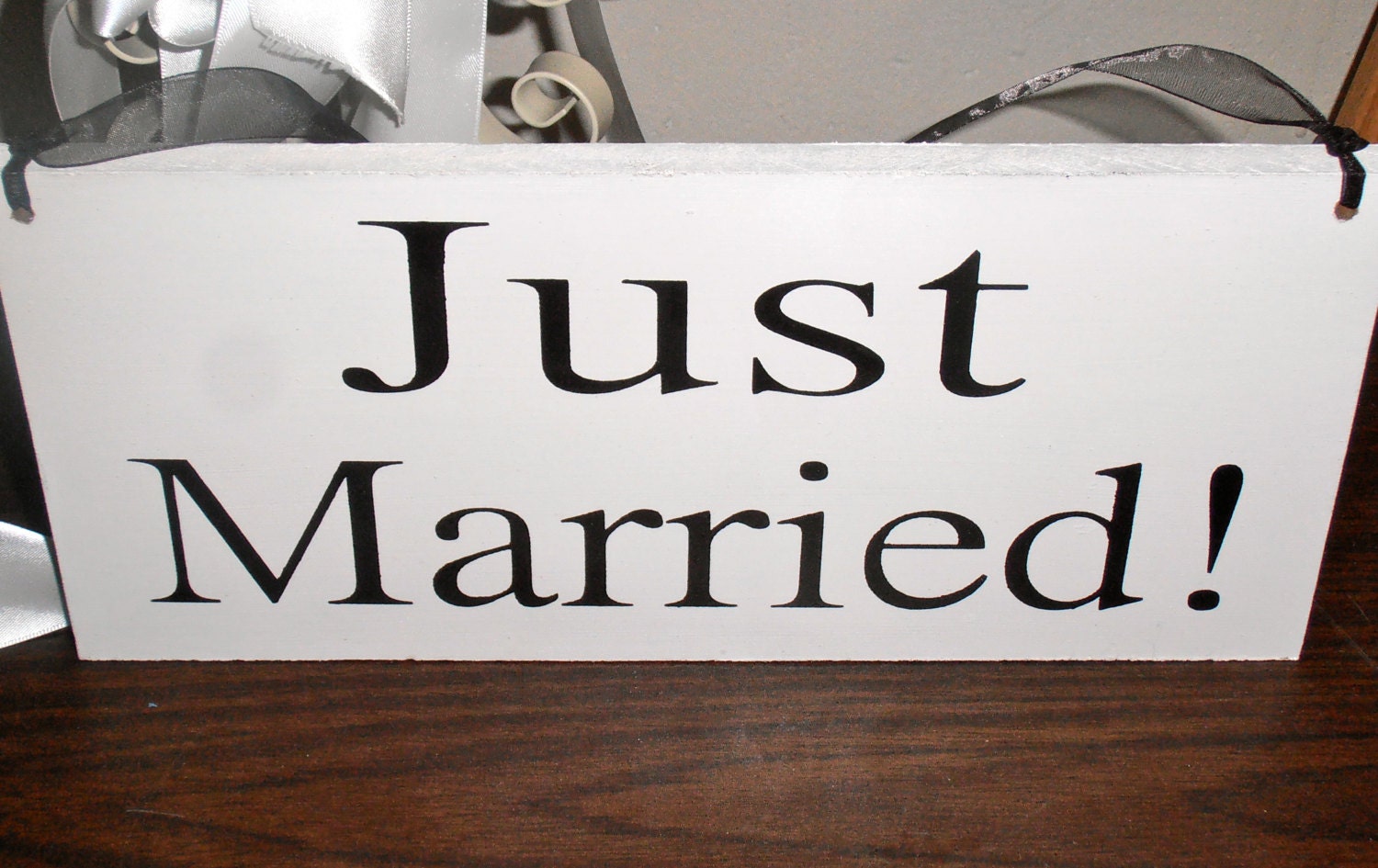 Just Married Wood Wedding Sign Decoration Rustic Chic Vintage Photo Prop Custom